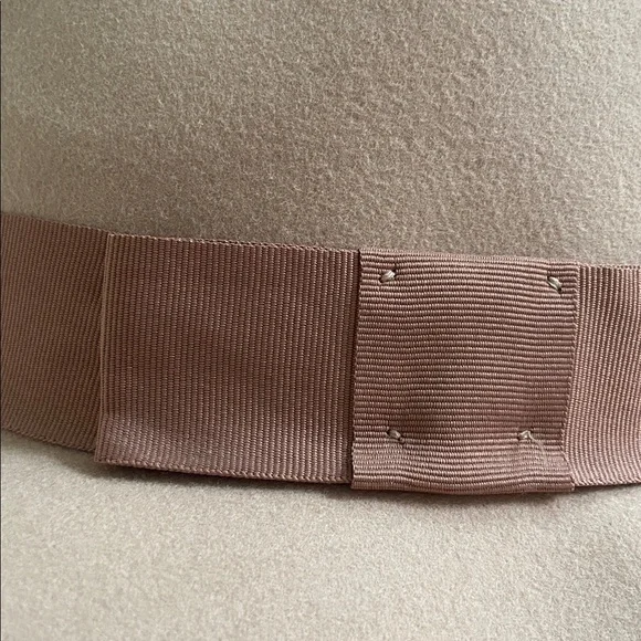 Brixton Joanna neutral felt wool hat wide floppy brim fedora grosgrain ribbon M - Picture 15 of 16